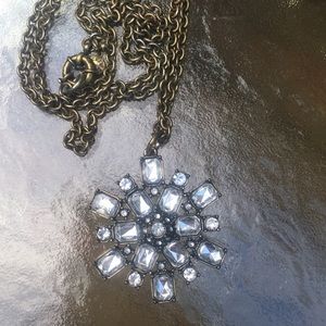 Elegant J Crew Glass & Rhinestone drop necklace